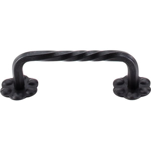 Top Knobs M647 Thin Twist D-Pull w/Backplate 3 5/32" - Patina Black