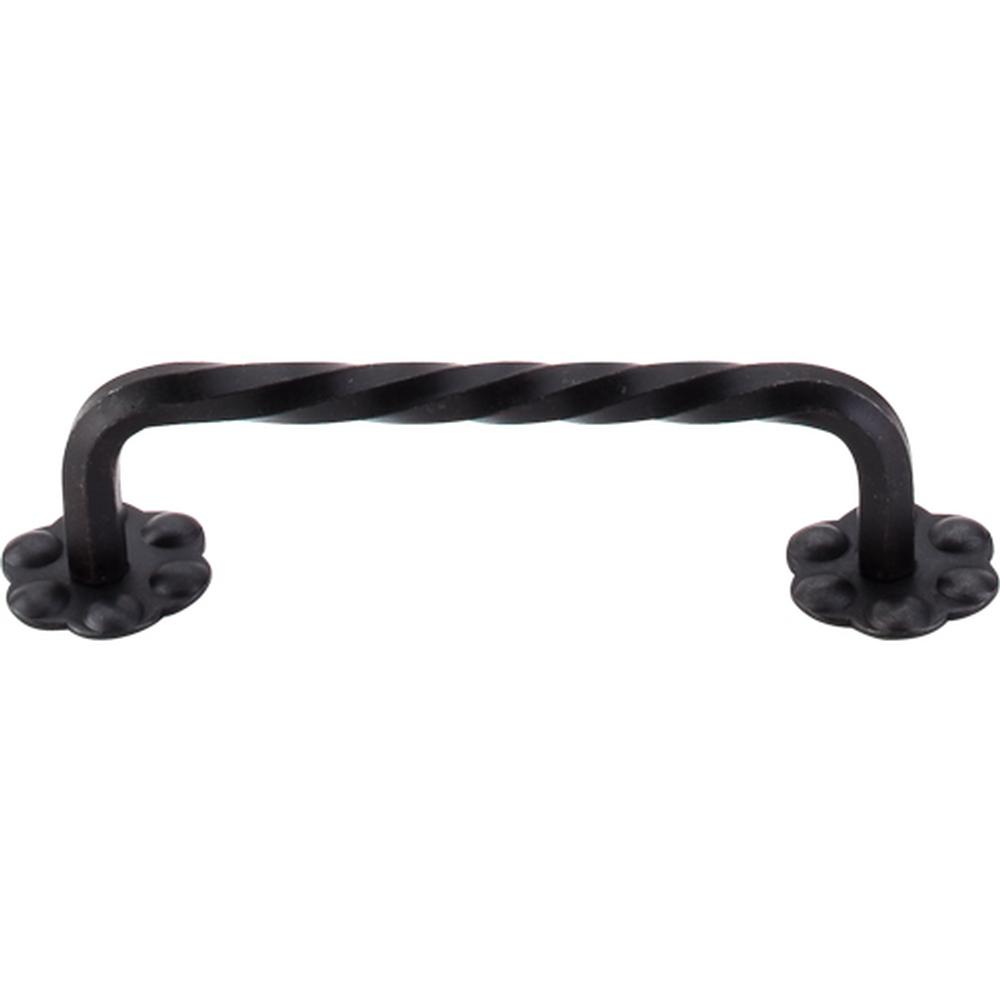 Top Knobs M650 Thin Twist D-Pull w/Backplate 3 15/16" - Patina Black