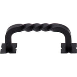 Top Knobs M710 Twist D-Pull w/Backplates 3" - Patina Black