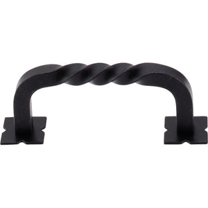 Top Knobs M710 Twist D-Pull w/Backplates 3" - Patina Black