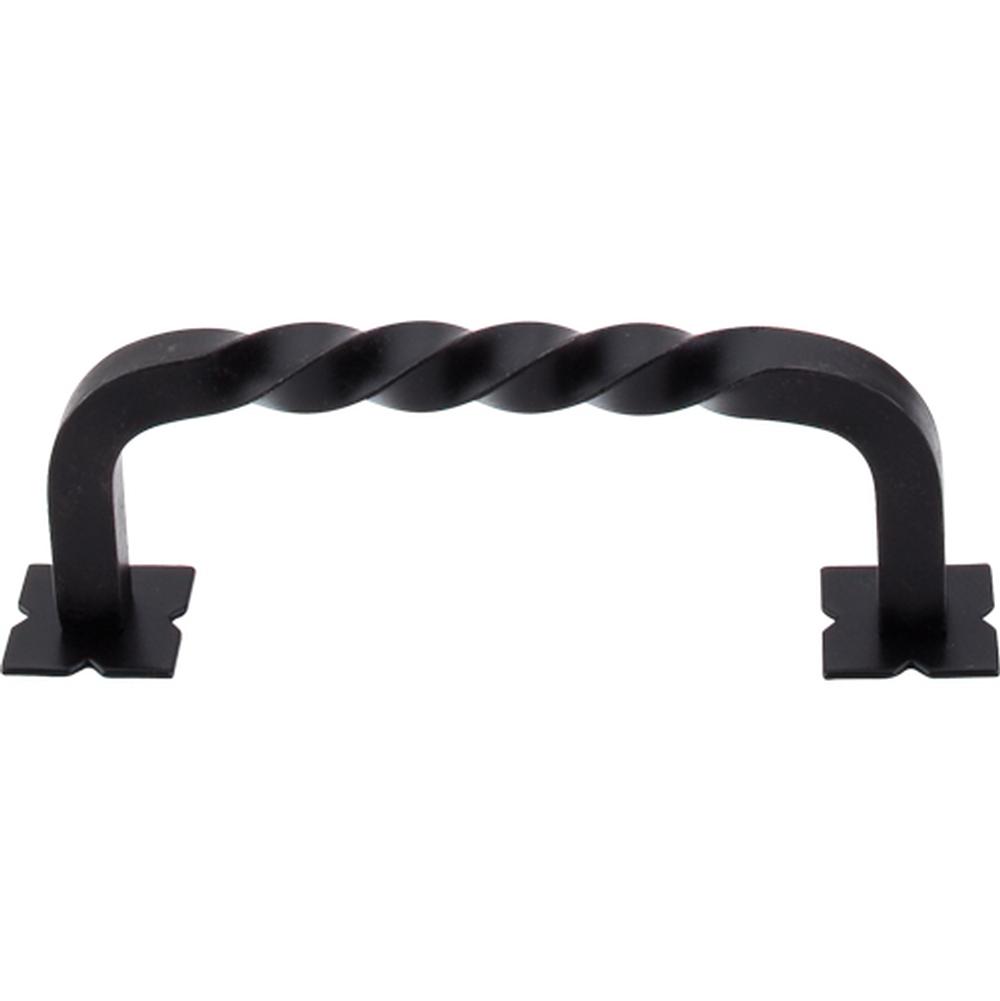 Top Knobs M713 Twist D-Pull w/Backplates 3 3/4" - Patina Black