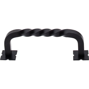 Top Knobs M713 Twist D-Pull w/Backplates 3 3/4" - Patina Black