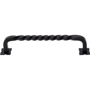 Top Knobs M737 Square Twist D-Pull w/Backplates 6" - Patina Black