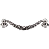 Top Knobs M932 Ribbon &amp; Reed Drop Pull 5 1/16" - Pewter Antique