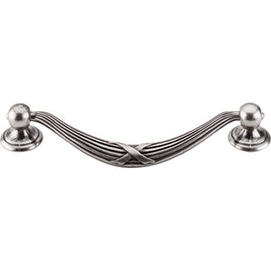 Top Knobs M932 Ribbon &amp; Reed Drop Pull 5 1/16" - Pewter Antique