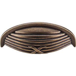 Top Knobs M939 Ribbon &amp; Reed Cup Pull 3" - German Bronze