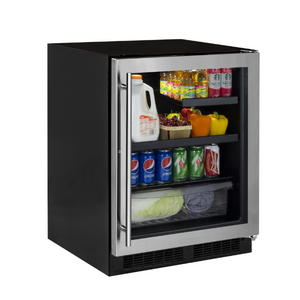 Marvel MABV224-SG31A 24" Low Profile ADA Beverage Center, 4.9 Cu. Ft., Stainless Glass Door, Locking