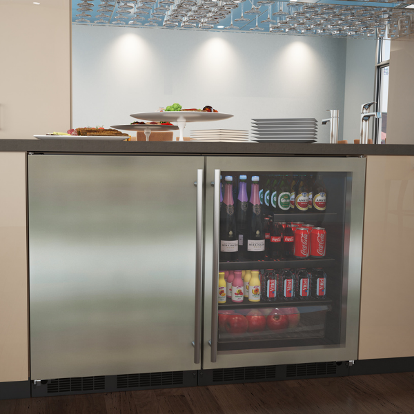 Marvel MABV224-SG31A 24" Low Profile ADA Beverage Center, 4.9 Cu. Ft., Stainless Glass Door, Locking - view 5