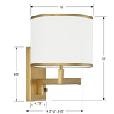 Madison 1 Light Aged Brass Task Sconce MAD-B4101-AG