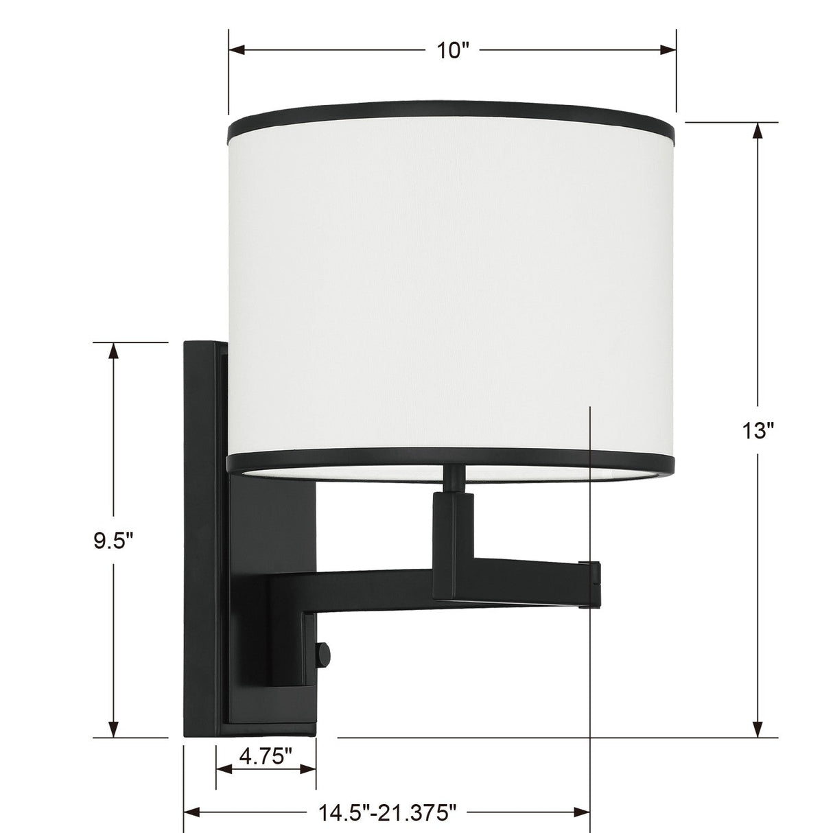 Madison 1 Light Aged Brass Task Sconce MAD-B4101-AG