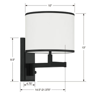 Madison 1 Light Aged Brass Task Sconce MAD-B4101-AG