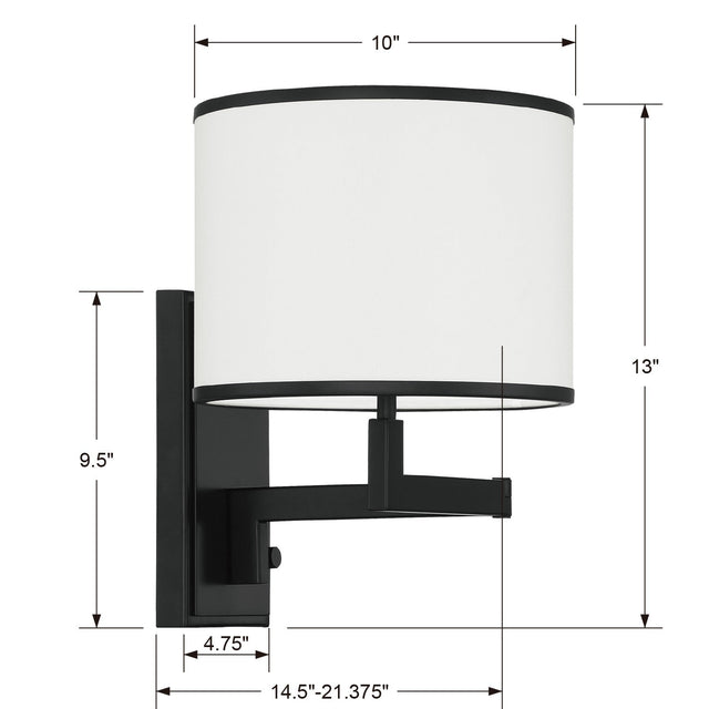 Madison 1 Light Aged Brass Task Sconce MAD-B4101-AG