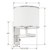Madison 1 Light Aged Brass Task Sconce MAD-B4101-AG