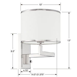 Madison 1 Light Aged Brass Task Sconce MAD-B4101-AG