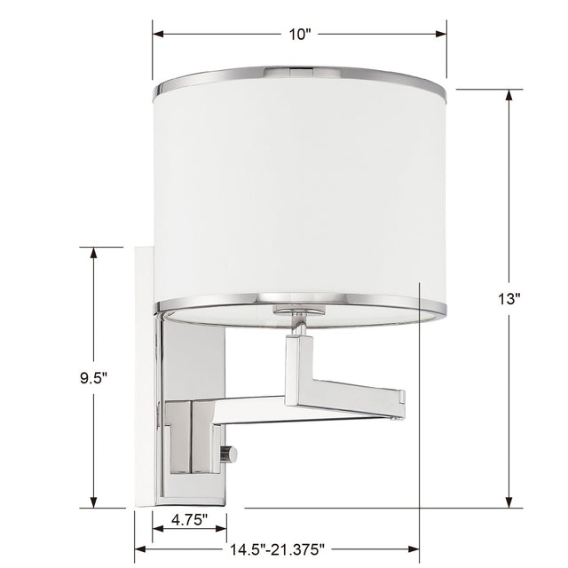 Madison 1 Light Aged Brass Task Sconce MAD-B4101-AG