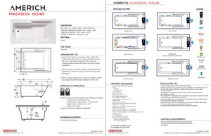 Americh MA6048TA5-BI Madison 6048 - Tub Only / Airbath 5 - Biscuit