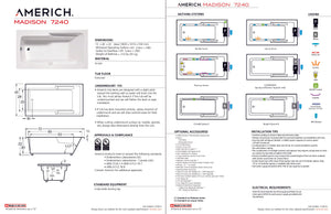 Americh MA7240TA5-BI Madison 7240 - Tub Only / Airbath 5 - Biscuit