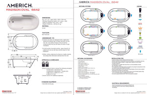 Americh OM6642TA5-BI Madison Oval 6642 - Tub Only / Airbath 5 - Biscuit