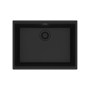 FRANKE MAG11023-MBK Maris Undermount 25-in x 18.94-in Granite Single Bowl Kitchen Sink in Matte Black In Matte Black