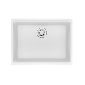 FRANKE MAG11023-PWT Maris Undermount 25-in x 18.94-in Granite Single Bowl Kitchen Sink in Polar White In Polar White