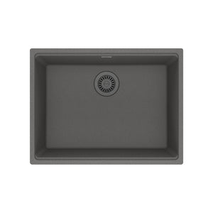 FRANKE MAG11023-SHG Maris Undermount 25-in x 18.94-in Granite Single Bowl Kitchen Sink in Stone Grey In Stone Grey