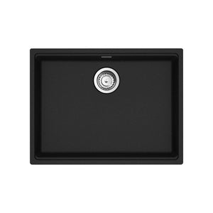 FRANKE MAG11023ADA-ONY-S Maris Undermount 25-in x 18.94-in Granite ADA Single Bowl Sink in Onyx In Onyx