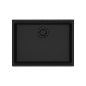 FRANKE MAG11023ADA-ONY Maris Undermount 25-in x 18.94-in Granite ADA Single Bowl Sink in Onyx In Onyx