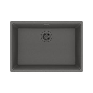 FRANKE MAG11025-SHG Maris Undermount 27-in x 19-in Granite Single Bowl Kitchen Sink in Stone Grey In Stone Grey