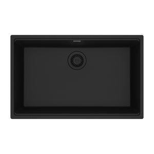 FRANKE MAG11028-MBK Maris Undermount 33-in x 22-in Granite Single Bowl Kitchen Sink in Matte Black In Matte Black