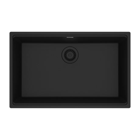 FRANKE MAG11028-MBK Maris Undermount 33-in x 22-in Granite Single Bowl Kitchen Sink in Matte Black In Matte Black