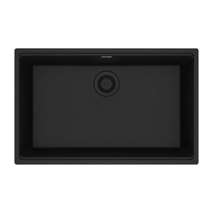 FRANKE MAG11028-ONY Maris Undermount 33-in x 22-in Granite Single Bowl Kitchen Sink in Onyx In Onyx