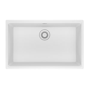 FRANKE MAG11028-PWT Maris Undermount 33-in x 22-in Granite Single Bowl Kitchen Sink in Polar White In Polar White