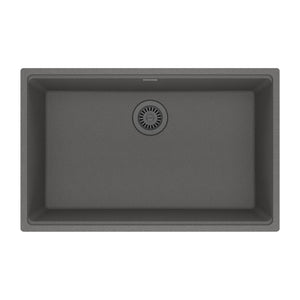 FRANKE MAG11028-SHG Maris Undermount 33-in x 22-in Granite Single Bowl Kitchen Sink in Stone Grey In Stone Grey