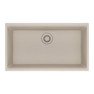 FRANKE MAG11029-CHA Maris Undermount 31-in x 17.81-in Granite Single Bowl Kitchen Sink in Champagne In Champagne