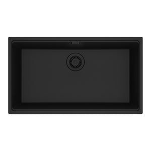 FRANKE MAG11029-MBK Maris Undermount 31-in x 17.81-in Granite Single Bowl Kitchen Sink in Matte Black In Matte Black