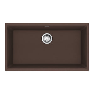 FRANKE MAG11029-MOC-S Maris Undermount 31-in x 17.81-in Granite Single Bowl Kitchen Sink in Mocha In Mocha