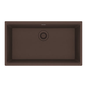 FRANKE MAG11029-MOC Maris Undermount 31-in x 17.81-in Granite Single Bowl Kitchen Sink in Mocha In Mocha