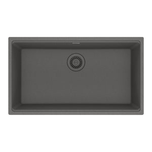 FRANKE MAG11029-SHG Maris Undermount 31-in x 17.81-in Granite Single Bowl Kitchen Sink in Stone Grey In Stone Grey