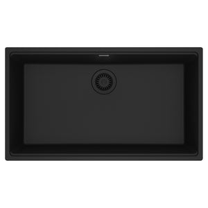 FRANKE MAG11031-MBK Maris Undermount 33-in x 18.94-in Granite Single Bowl Kitchen Sink in Matte Black In Matte Black