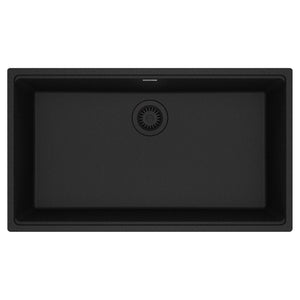 FRANKE MAG11031-ONY Maris Undermount 33-in x 18.94-in Granite Single Bowl Kitchen Sink in Onyx In Onyx