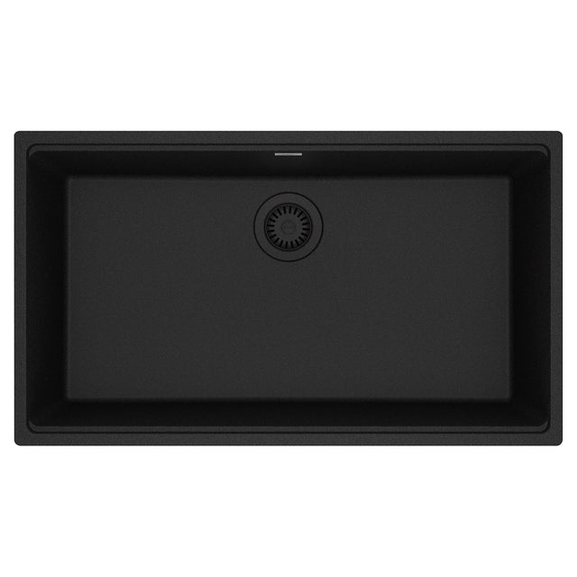 FRANKE MAG11031-ONY Maris Undermount 33-in x 18.94-in Granite Single Bowl Kitchen Sink in Onyx In Onyx