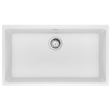 FRANKE MAG11031-PWT-S Maris Undermount 33-in x 18.94-in Granite Single Bowl Kitchen Sink in Polar White In Polar White