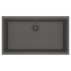 FRANKE MAG11031-SHG Maris Undermount 33-in x 18.94-in Granite Single Bowl Kitchen Sink in Stone Grey In Stone Grey