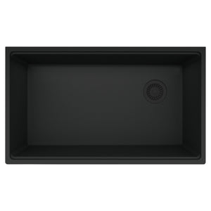 FRANKE MAG11031OW-MBK Maris Undermount 33-in x 19.31-in Granite Single Bowl Kitchen Sink in Matte Black In Matte Black