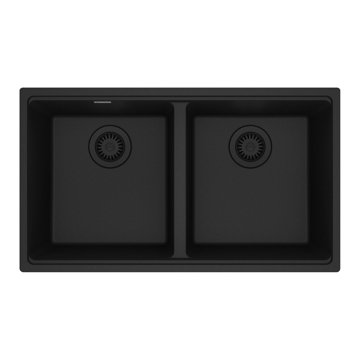 FRANKE MAG1201414-MBK Maris Undermount 31-in x 17.81-in Granite Double Bowl Kitchen Sink in Matte Black In Matte Black