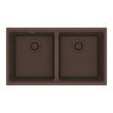 FRANKE MAG1201414-MOC Maris Undermount 31-in x 17.81-in Granite Double Bowl Kitchen Sink in Mocha In Mocha