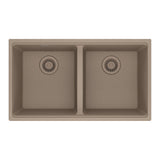 FRANKE MAG1201414-OYS Maris Undermount 31-in x 17.81-in Granite Double Bowl Kitchen Sink in Oyster In Oyster