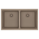 FRANKE MAG1201515-OYS Maris Undermount 33-in x 18.94-in Granite Double Bowl Kitchen Sink in Oyster In Oyster