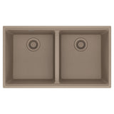 FRANKE MAG1201515-OYS Maris Undermount 33-in x 18.94-in Granite Double Bowl Kitchen Sink in Oyster In Oyster