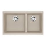 FRANKE MAG1601611LD-CHA-S Maris Undermount 31-in x 17.81-in Granite Double Bowl Kitchen Sink in Champagne In Champagne